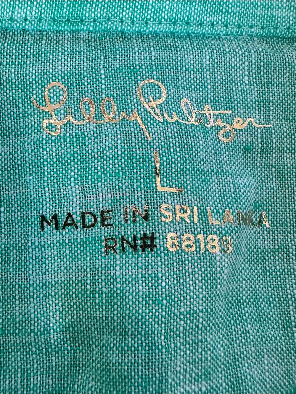Lilly Pulitzer Sea View Linen Button Down Shirt Green Size Small - Picture 2 of 16